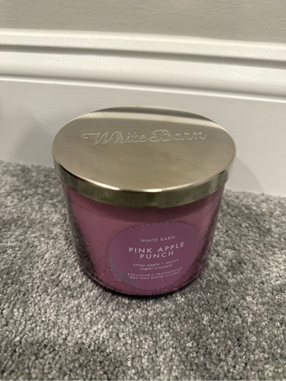 White Barn Pink Apple Punch Jar Candle with Lid
